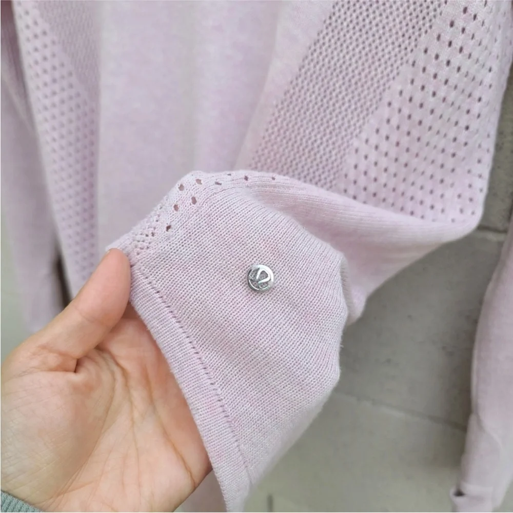 Lululemon Still Movement Long Sleeve Sweater Pink “Heathered Petals” Med / 8 EUC